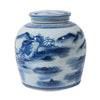 Legend of Asia Home Decor Blue And White Ming Jar Mountain Village