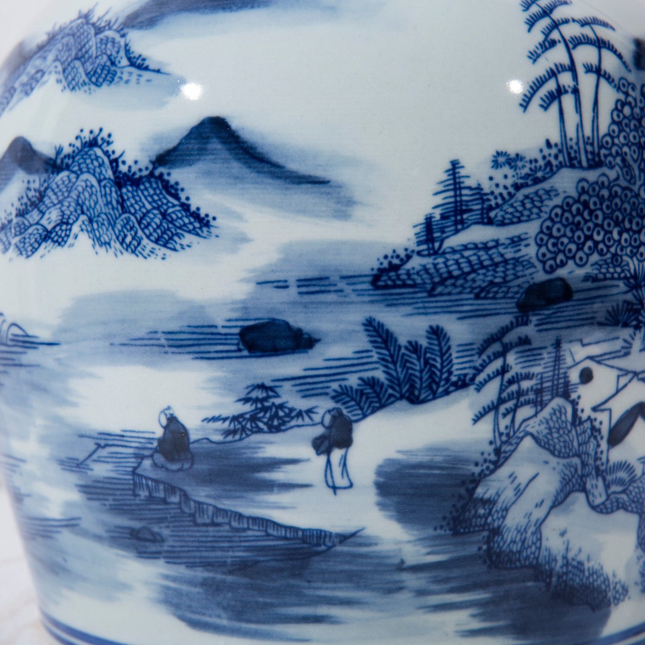 Legend of Asia Home Decor Blue And White Ming Jar Mountain Village