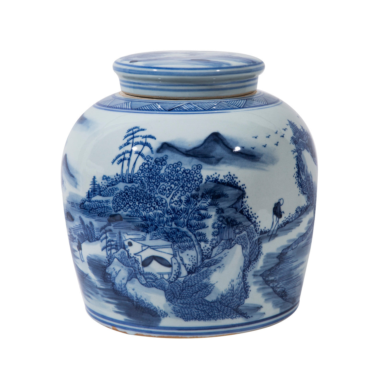 Legend of Asia Home Decor Blue And White Ming Jar Mountain Village