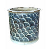 Legend of Asia Home Decor Blue And White Porcelain Orchid Pot Fish Scale Motif