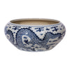 Legend of Asia Home Decor Blue And White Shallow Bowl Dragon Motif Large