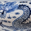 Legend of Asia Home Decor Blue And White Shallow Bowl Dragon Motif Large