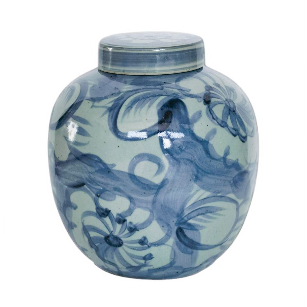 Legend of Asia Home Decor Blue & White Silla Flower Porcelain Ming Jar