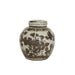 Legend of Asia Home Decor Brown & White Porcelain.. Mini Jar Blooming Rose