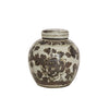 Legend of Asia Home Decor Brown & White Porcelain.. Mini Jar Blooming Rose