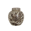 Legend of Asia Home Decor Brown & White Porcelain Mini Jar Peony Dots