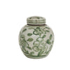 Legend of Asia Home Decor Green & White Porcelain Mini Jar Jasmine Motif