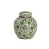Legend of Asia Home Decor Green & White Porcelain ..Mini Jar Peony Dots
