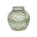 Legend of Asia Home Decor Green & White Porcelain Mini Jar Sea Flower Motif