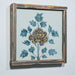 Legend of Asia Home Decor Hand Painted Blue & White Brown Porcelain Tile Peony Blossom - Framed /12F02A