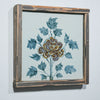 Legend of Asia Home Decor Hand Painted Blue & White Brown Porcelain Tile Peony Blossom - Framed /12F02A