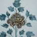 Legend of Asia Home Decor Hand Painted Blue & White Brown Porcelain Tile Peony Blossom - Framed /12F02A