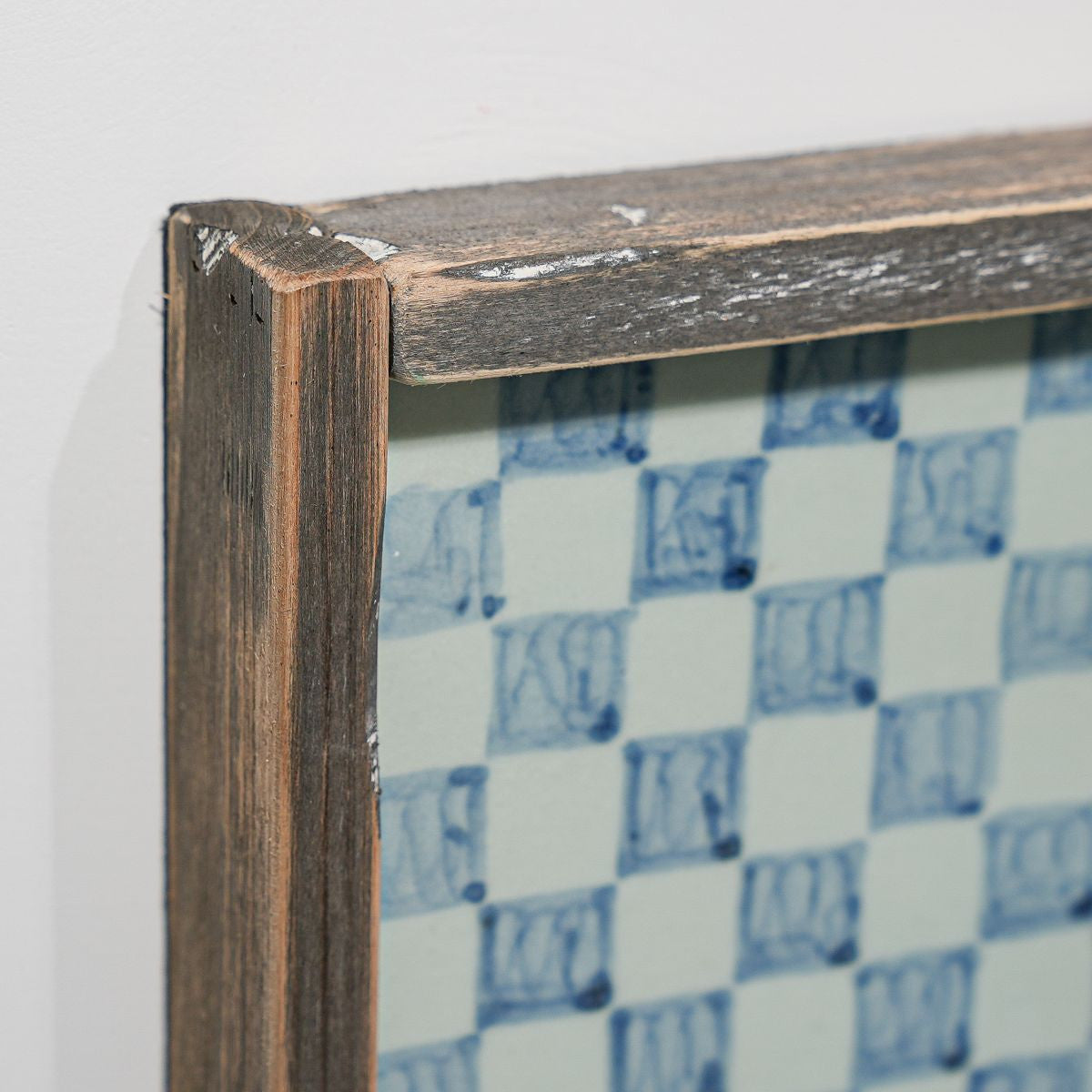 Legend of Asia Home Decor Hand Painted Blue & White Porcelain Tile Chess Board - Framed /12F02A