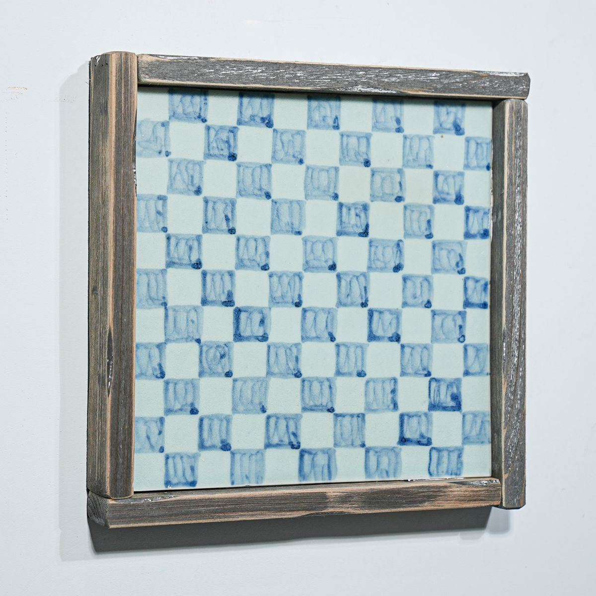 Legend of Asia Home Decor Hand Painted Blue & White Porcelain Tile Chess Board - Framed /12F02A