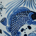 Legend of Asia Home Decor Hand Painted Blue & White Porcelain Tile Koi Lotus - Framed /12F02A