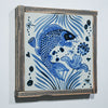 Legend of Asia Home Decor Hand Painted Blue & White Porcelain Tile Koi Lotus - Framed /12F02A