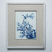 Legend of Asia Home Decor Hand Painted Blue & White Porcelain Tile Magpie Plum Blossom - Framed /24F02