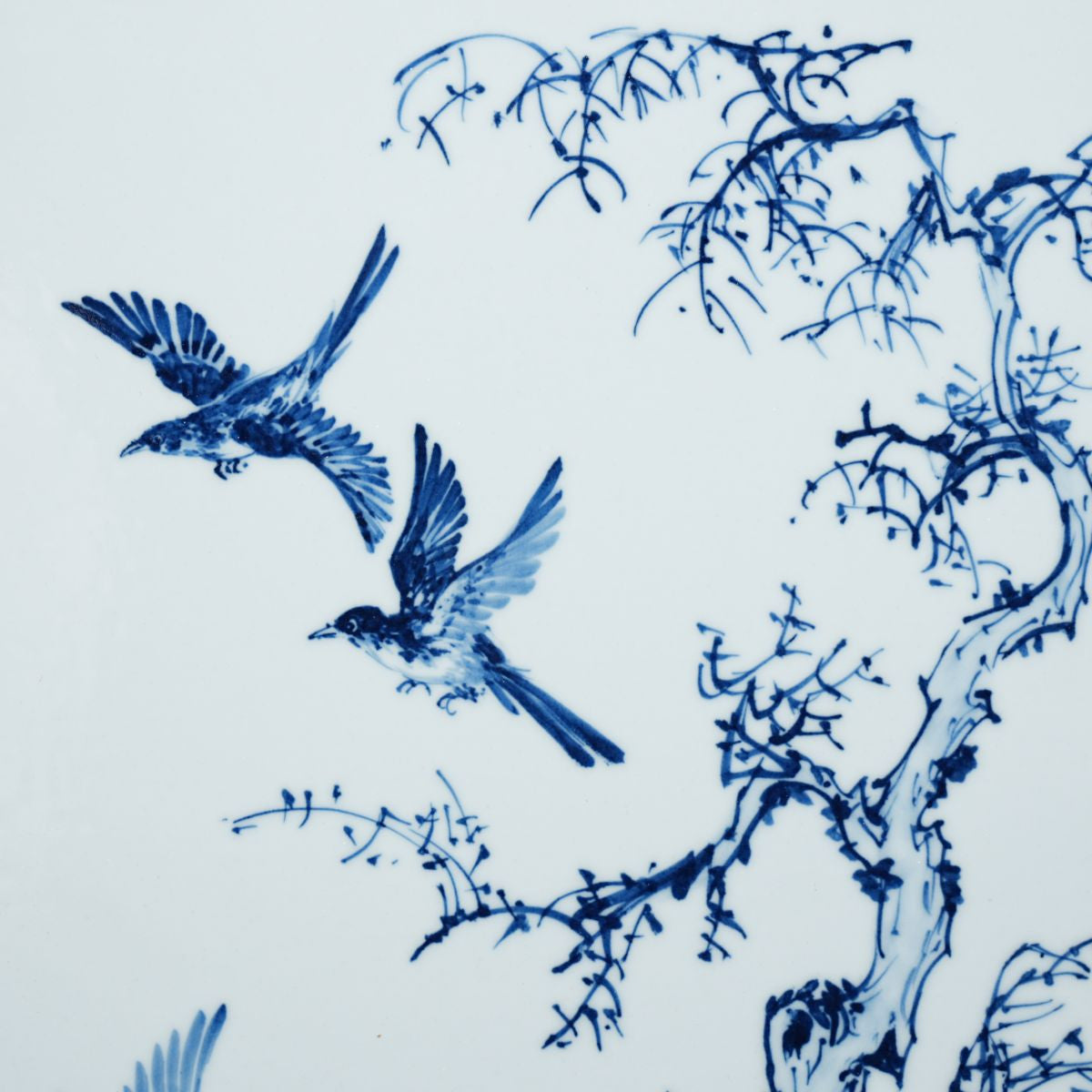 Legend of Asia Home Decor Hand Painted Blue & White Porcelain Tile Messenger of Spring - Framed /24F02