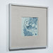 Legend of Asia Home Decor Hand Painted Blue & White Porcelain Tile Puffer Fish - Framed /12F01