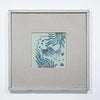 Legend of Asia Home Decor Hand Painted Blue & White Porcelain Tile Puffer Fish - Framed /12F01