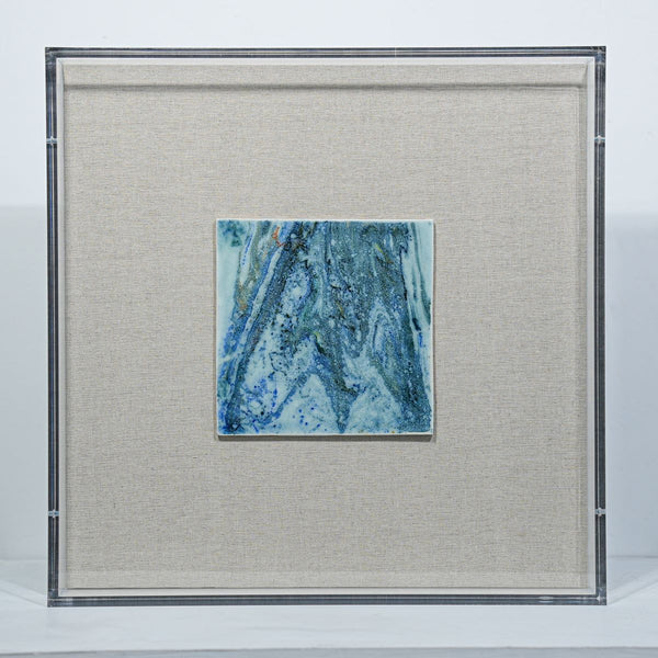 Legend of Asia Home Decor Handmade Porcelain Tile Reaction Glaze Mistic Ocean - Acrylic Shadow Box /8S09