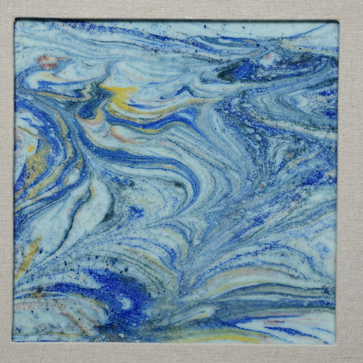 Legend of Asia Home Decor Handmade Porcelain Tile Reaction Glaze Mistic Ocean - Framed /12F03