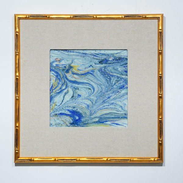 Legend of Asia Home Decor Handmade Porcelain Tile Reaction Glaze Mistic Ocean - Framed /12F03