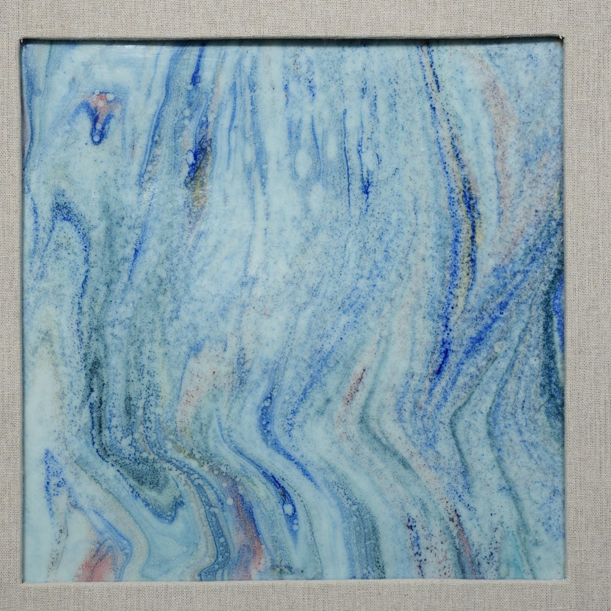 Legend of Asia Home Decor Handmade Porcelain Tile Reaction Glaze Mistic Ocean - Framed /12F04
