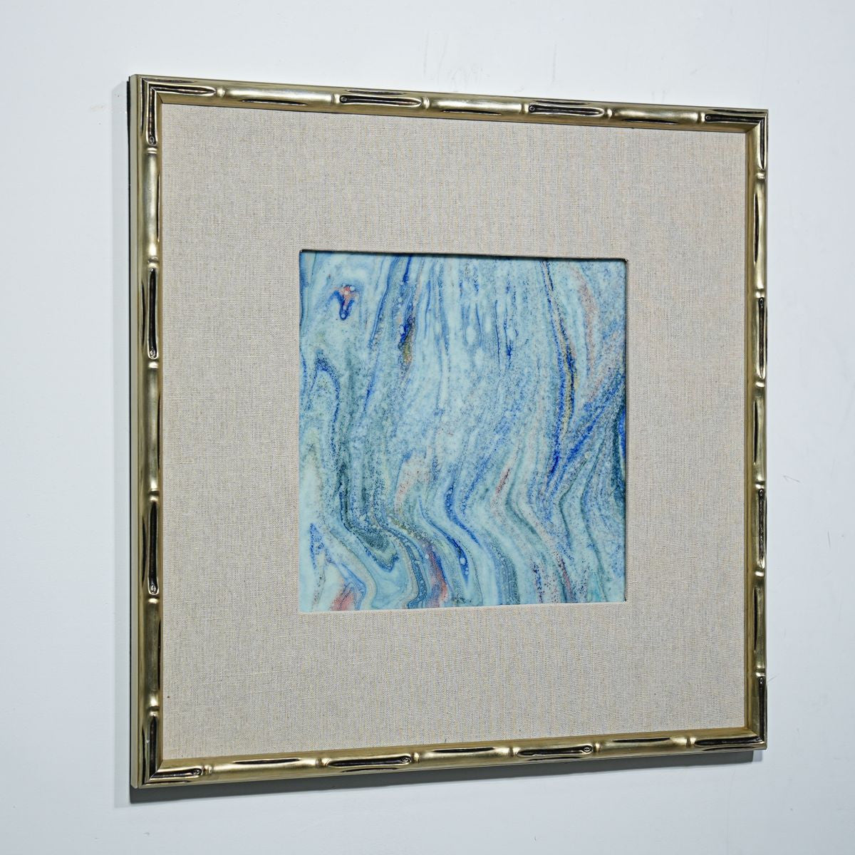 Legend of Asia Home Decor Handmade Porcelain Tile Reaction Glaze Mistic Ocean - Framed /12F04