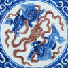 Legend of Asia Home Decor Handpainted Antique Reproduction Porcelain Tile Dancing Lions - Acrylic Shadow Box /S06