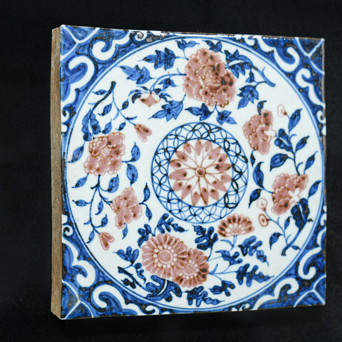 Legend of Asia Home Decor Handpainted Antique Reproduction Porcelain Tile Flowers Blossoms - Acrylic Shadow Box /S01