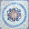 Legend of Asia Home Decor Handpainted Antique Reproduction Porcelain Tile Tibetan Dharma Wheel - Acrylic Shadow Box /S07