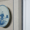 Legend of Asia Home Decor Handpainted Blue & White Porcelain Coaster Boatman - Acrylic Shadow Box /S59