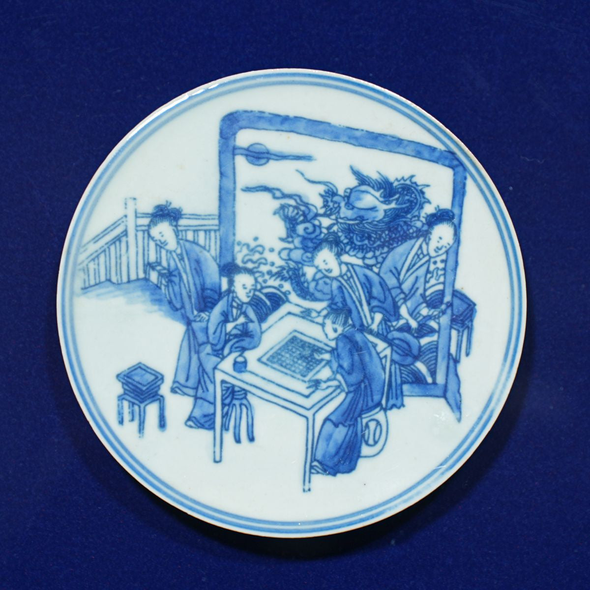Legend of Asia Home Decor Handpainted Blue & White Porcelain Coaster Chess Game - Acrylic Shadow Box /S55