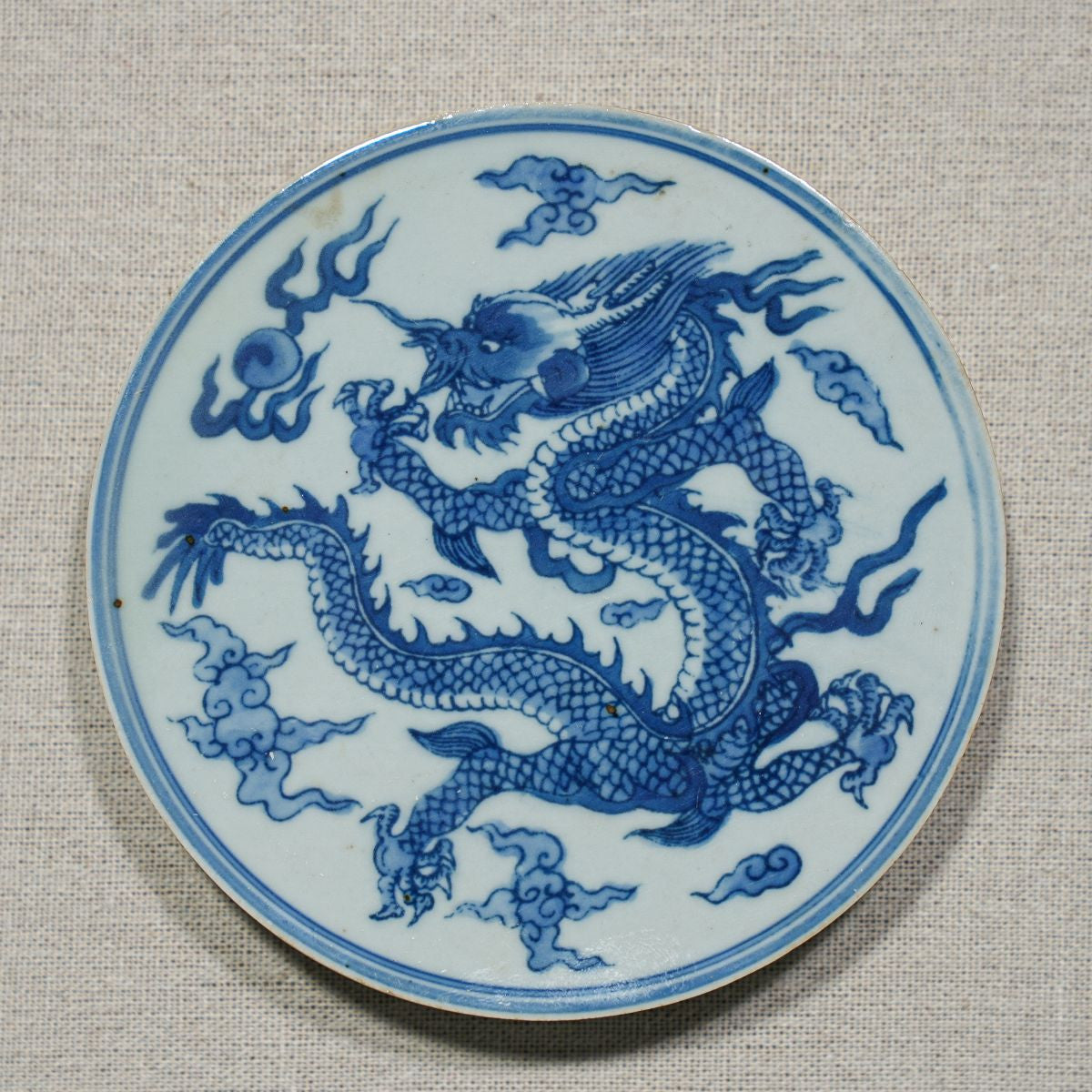 Legend of Asia Home Decor Handpainted Blue & White Porcelain Coaster Dragon - Acrylic Shadow Box /S59
