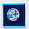 Legend of Asia Home Decor Handpainted Blue & White Porcelain Coaster Enemy At Gate - Acrylic Shadow Box /S55