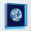 Legend of Asia Home Decor Handpainted Blue & White Porcelain Coaster Enemy At Gate - Acrylic Shadow Box /S55