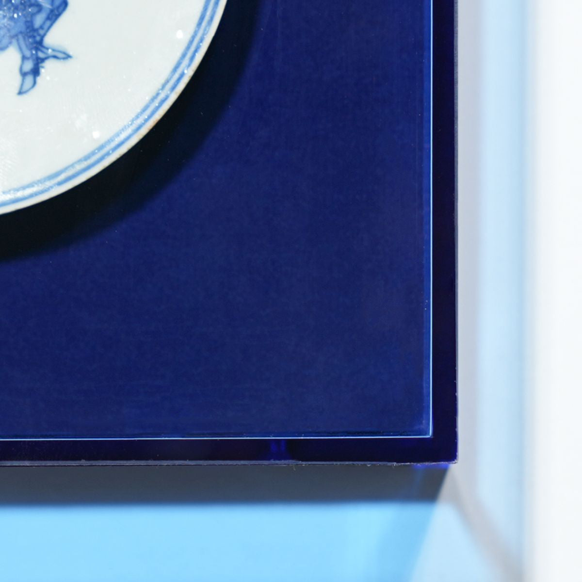 Legend of Asia Home Decor Handpainted Blue & White Porcelain Coaster God of Longevity - Acrylic Shadow Box /S55