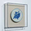 Legend of Asia Home Decor Handpainted Blue & White Porcelain Coaster God of Longevity - Acrylic Shadow Box /S59