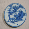 Legend of Asia Home Decor Handpainted Blue & White Porcelain Coaster God of Prosperity - Acrylic Shadow Box /S59