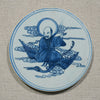 Legend of Asia Home Decor Handpainted Blue & White Porcelain Coaster Immortal Riding Crane - Acrylic Shadow Box /S59