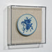 Legend of Asia Home Decor Handpainted Blue & White Porcelain Coaster Knight Riding Horse - Acrylic Shadow Box /S59