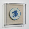 Legend of Asia Home Decor Handpainted Blue & White Porcelain Coaster Knight Riding Horse - Acrylic Shadow Box /S59