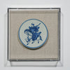 Legend of Asia Home Decor Handpainted Blue & White Porcelain Coaster Knight Riding Horse - Acrylic Shadow Box /S59