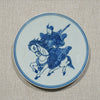 Legend of Asia Home Decor Handpainted Blue & White Porcelain Coaster Knight Riding Horse - Acrylic Shadow Box /S59