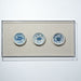 Legend of Asia Home Decor Handpainted Blue & White Porcelain Flower Plates Set of 3 - Acrylic Shadow Box /S09
