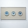 Legend of Asia Home Decor Handpainted Blue & White Porcelain Flower Plates Set of 3 - Acrylic Shadow Box /S09