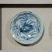 Legend of Asia Home Decor Handpainted Blue & White Porcelain Flower Plates Set of 3 - Wooden Shadow Box /S10