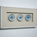 Legend of Asia Home Decor Handpainted Blue & White Porcelain Flower Plates Set of 3 - Wooden Shadow Box /S10