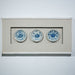 Legend of Asia Home Decor Handpainted Blue & White Porcelain Flower Plates Set of 3 - Wooden Shadow Box /S10